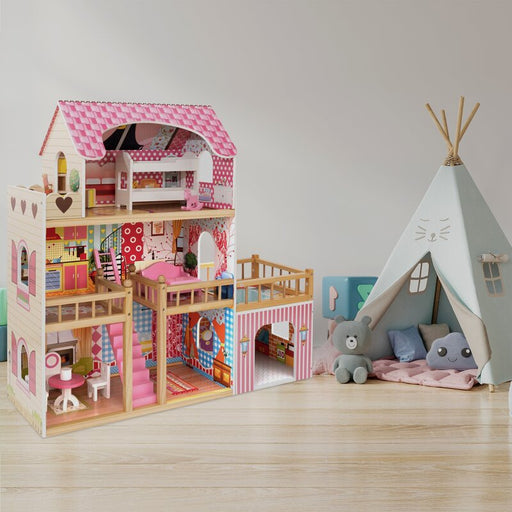 Anica 35.4"H Toy Family Dollhouse